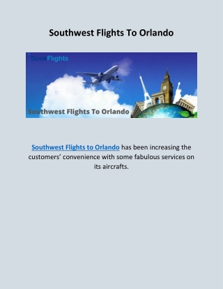 Southwest Flights To Orlando