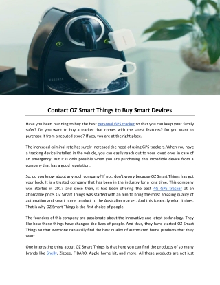 Contact OZ Smart Things to Buy Smart Devices