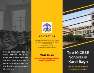 Top 10 CBSE Schools in Karol Bagh