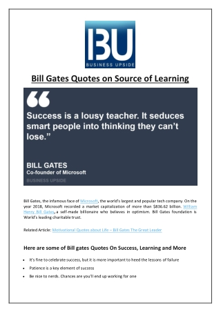 Bill Gates Quotes on Source of Learning