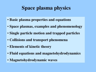 Space plasma physics