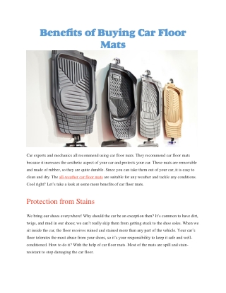 All weather car floor mats