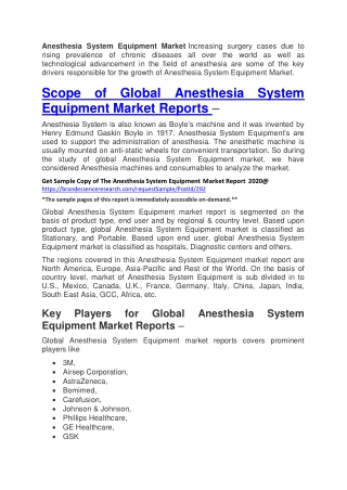 Anesthesia System Equipment Market With Covid-19 Impact and Industry Size, Share, Latest Trends 2025