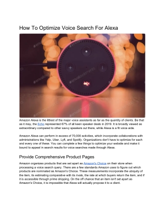 How To Optimize Voice Search For Alexa