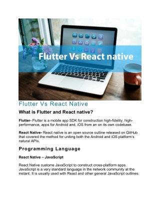 Flutter Vs React Native