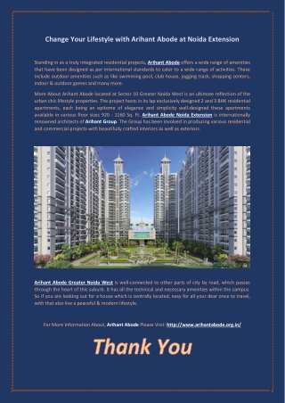 Arihant Abode Residential Apartments in Noida Extension