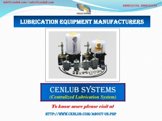 Best Lubrication Equipment Manufacturers In India
