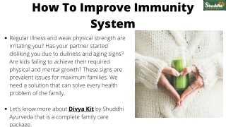 How To Improve Immunity System