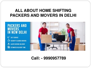 All about home shifting packers and movers in Delhi