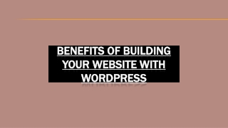 Benefits of Building your Website with WordPress