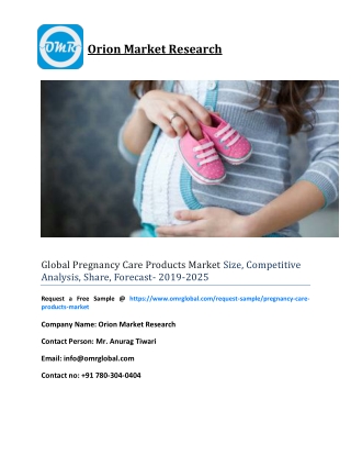 Global Pregnancy Care Products Market Size, Competitive Analysis, Share, Forecast- 2019-2025