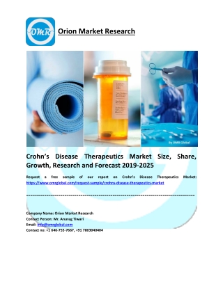 Crohn’s Disease Therapeutics Market Research and Forecast 2019-2025