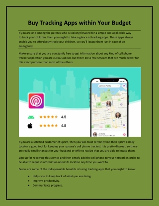 Buy Tracking Apps within Your Budget