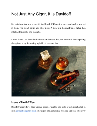 Not Just Any Cigar, It Is Davidoff