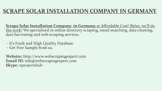 Scrape Solar Installation Company Data in Germany