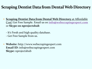 Scraping Dentist Data from Dental Web Directory