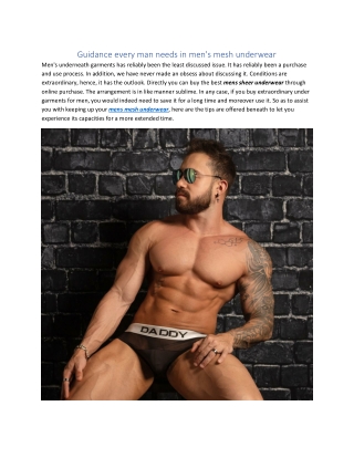 Guidance every man needs in men’s mesh underwear