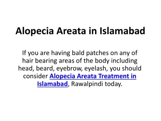 Alopecia Areata in Islamabad