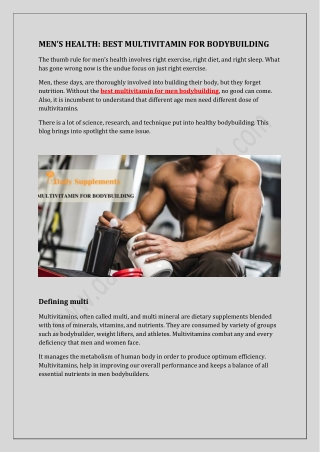 Best multivitamin for men bodybuilding