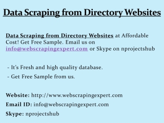 Data Scraping from Directory Websites