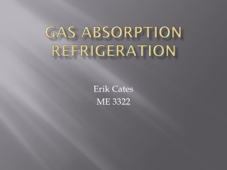 Gas Absorption Refrigeration