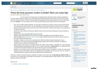 best pressure cooker in India