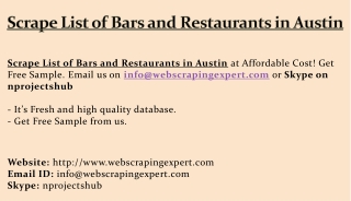 Scrape List of Bars and Restaurants in Austin