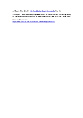 AC Repair Riverside, CA -Air Conditioning Repair Riverside Ca Near Me