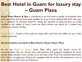 Best Hotel in Guam for luxury stay – Guam Plaza