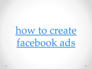 how to create facebook ads