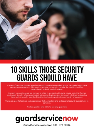 Security Guard Services - USA | GuardServiceNow