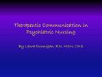 Therapeutic Communication in Psychiatric Nursing