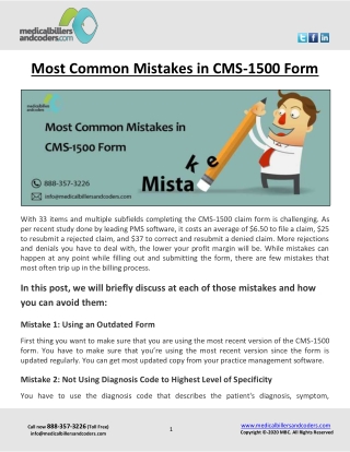 Most Common Mistakes in CMS-1500 Form