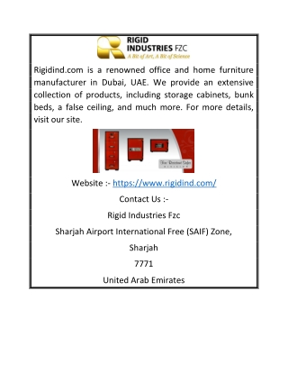 Home Furniture Manufacturers in Dubai | Rigidind.com