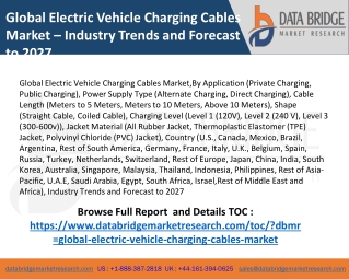 Global Electric Vehicle Charging Cables Market Size, Share, Demands, Future Growth Development, Opportunities