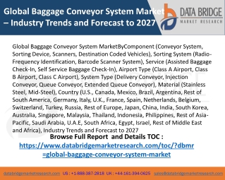 Global Baggage Conveyor System Market  Aspects, Industry Size, Growth, Future Assessment, Segments