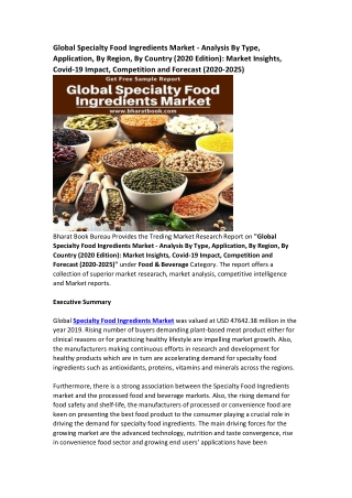 Global Specialty Food Ingredients Market Research Report Forecast 2025