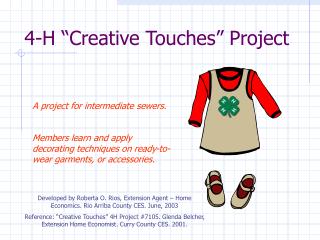 4-H “Creative Touches” Project