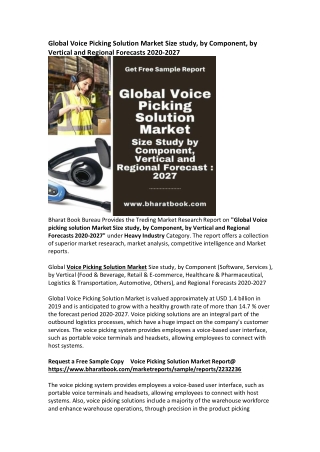 Global  Voice Picking Solution Market Research Report Forecast 2027