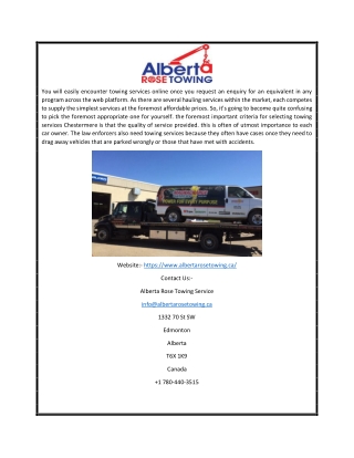 Towing Service Edmonton | Albertarosetowing.ca