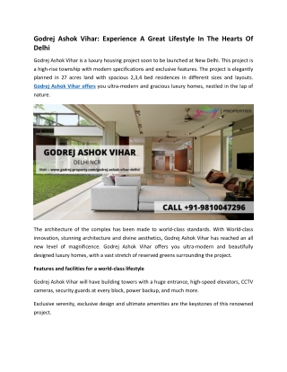 Godrej Ashok Vihar - Book Site Visit & Grab Special Offers