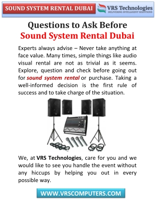 Top Questions About Sound System Rental Dubai