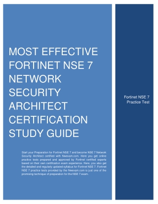 Most Effective Fortinet NSE 7 Network Security Architect Certification