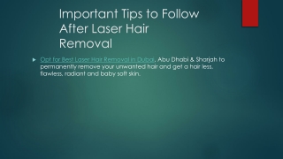 Important Tips to Follow After Laser Hair Removal