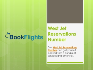 West Jet Reservations Number