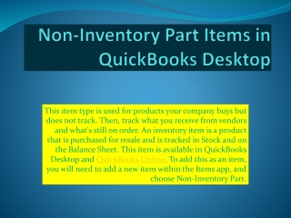 How to track non inventory items in QuickBooks