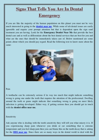 Signs That Tells You Are In Dental Emergency