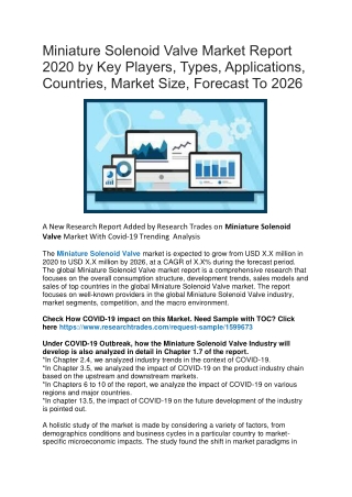 Miniature Solenoid Valve Market