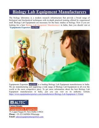 Biology Lab Equipment Manufacturers in India