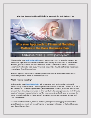 Why Your Approach to Financial Modeling Matters in the Bank Business Plan